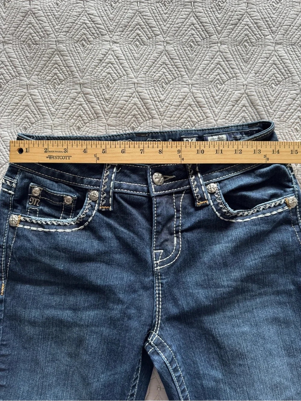 Miss Me mid-rise curvy boot Jeans Size 26 × 30 Bootcut Flare - Picture 9 of 16